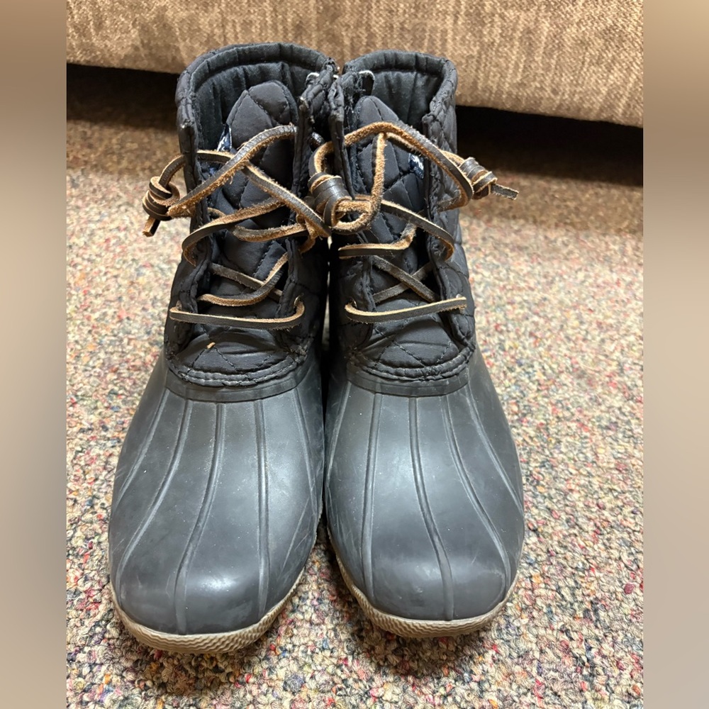 Sperry Kids Black and Brown Rain Boots